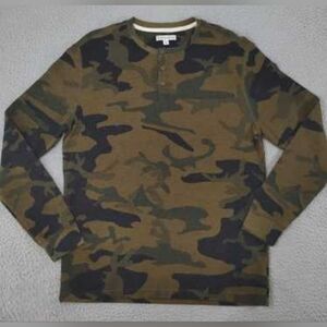 Frye Women's Mens Green and Brown Camouflage Long Sleeve Shirt Size XLARGE NICE!